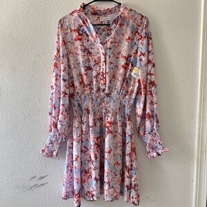 Koko+Mason Floral Long Sleeve Mini Dress